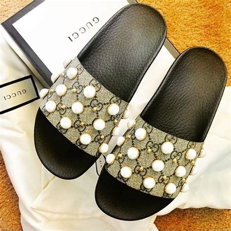 pearl gucci slides fake|gucci pearl slides size 9.